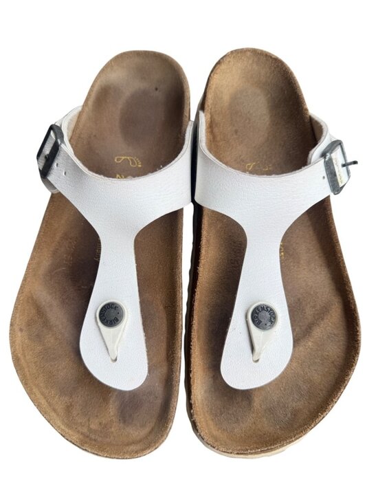 Birkenstock Shoes - Birkenstock Gizeh White Thong Sandals Women EU 36 US 5 Cork Footbed